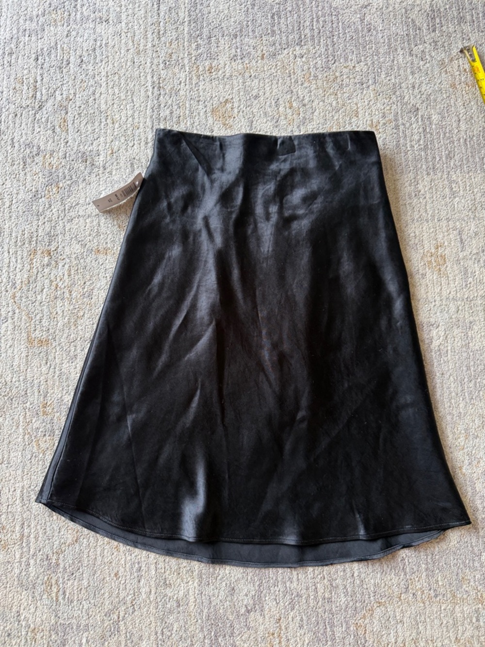 Babaton Black A-Line Satin Skirt